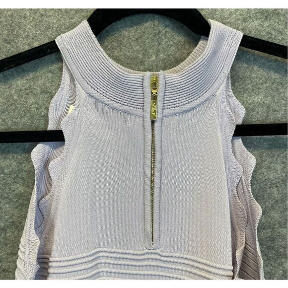 ELIZA J Scalloped Fit & Flare Sweater Dress Size XS Lilac Mini Sleeveless Spring - Picture 11 of 15